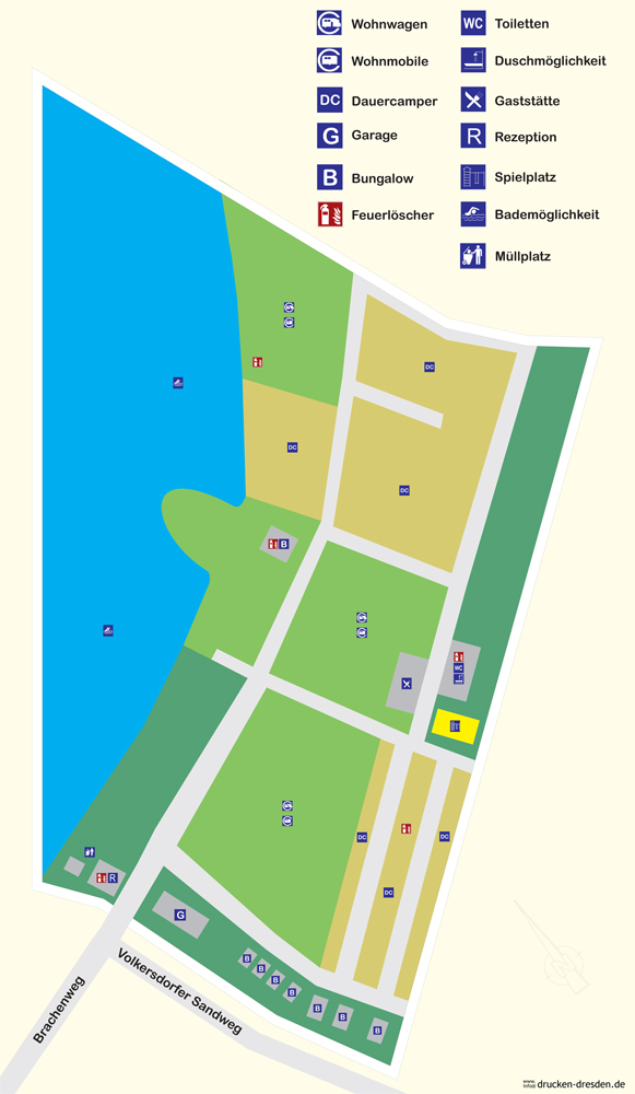 Oberer Waldteich Campingplatz-Plan